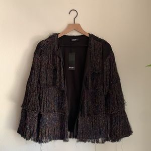 Nasty Gal Tinsel Fringe jacket NWT